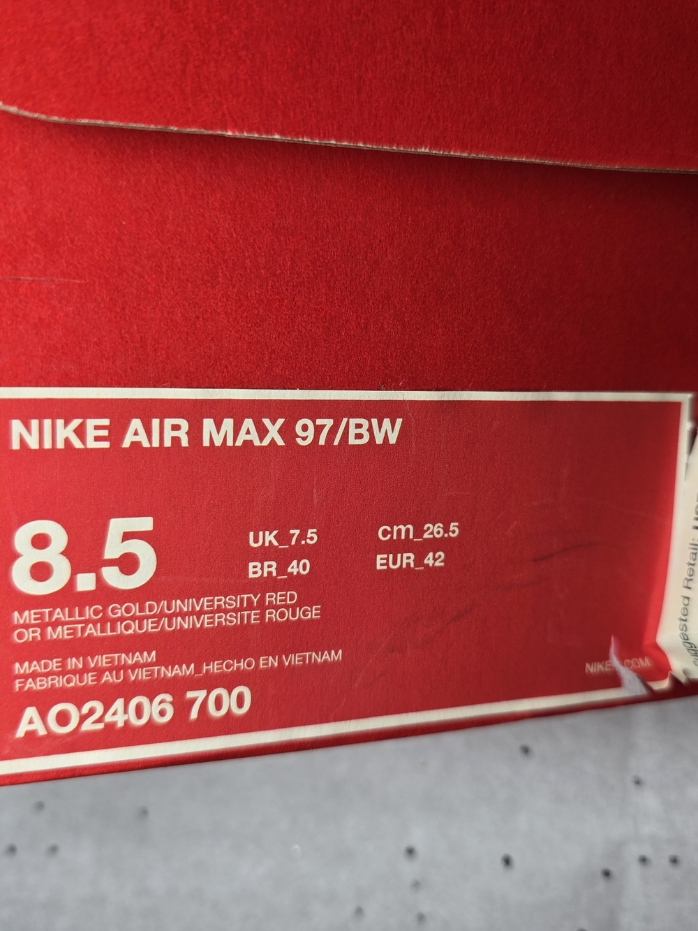 Nike Men's Gold/Red Air Max Lifestyle Sneakers - Picture 8 of 16